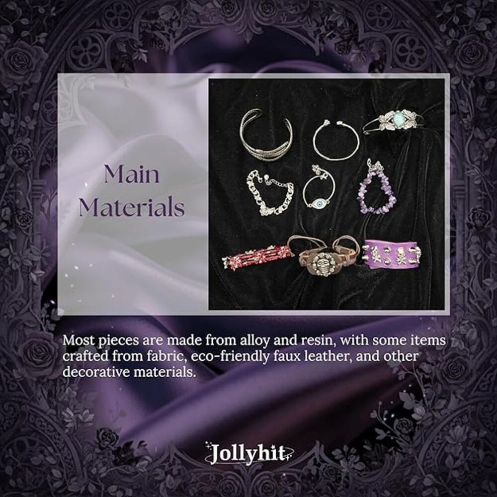 Mystery Jewelry Jar 30pcs Gothic Witchy Set Women Halloween Gift Rings Earrings - Picture 5 of 7